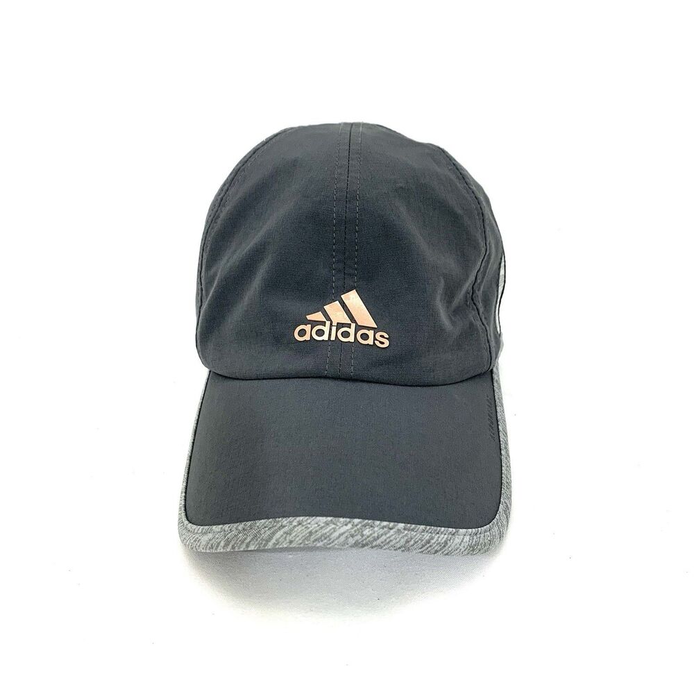 Adidas AeroReady Hat Cap Strap Back Gray Pink Lightweight Breathable Golf Casual